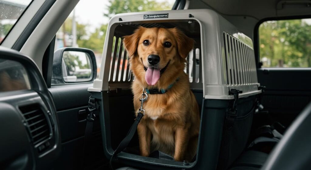 Dicas para Situações Específicas: Como Lidar com Viagens com Cachorro, Mudanças de Ambiente e Introdução de Novos Pets 3 Cachorro fazendo uma parada durante uma viagem de carro